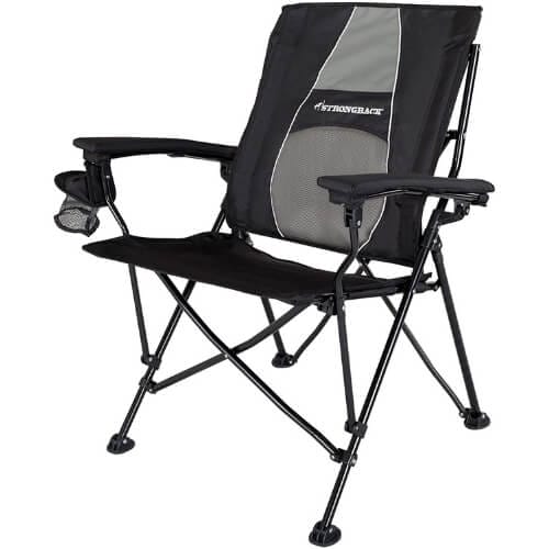STRONGBACK Elite Folding Camping Lawn Lounge Chair Heavy Duty Camp Outdoor Seat Best Camp Chair for Big Guys